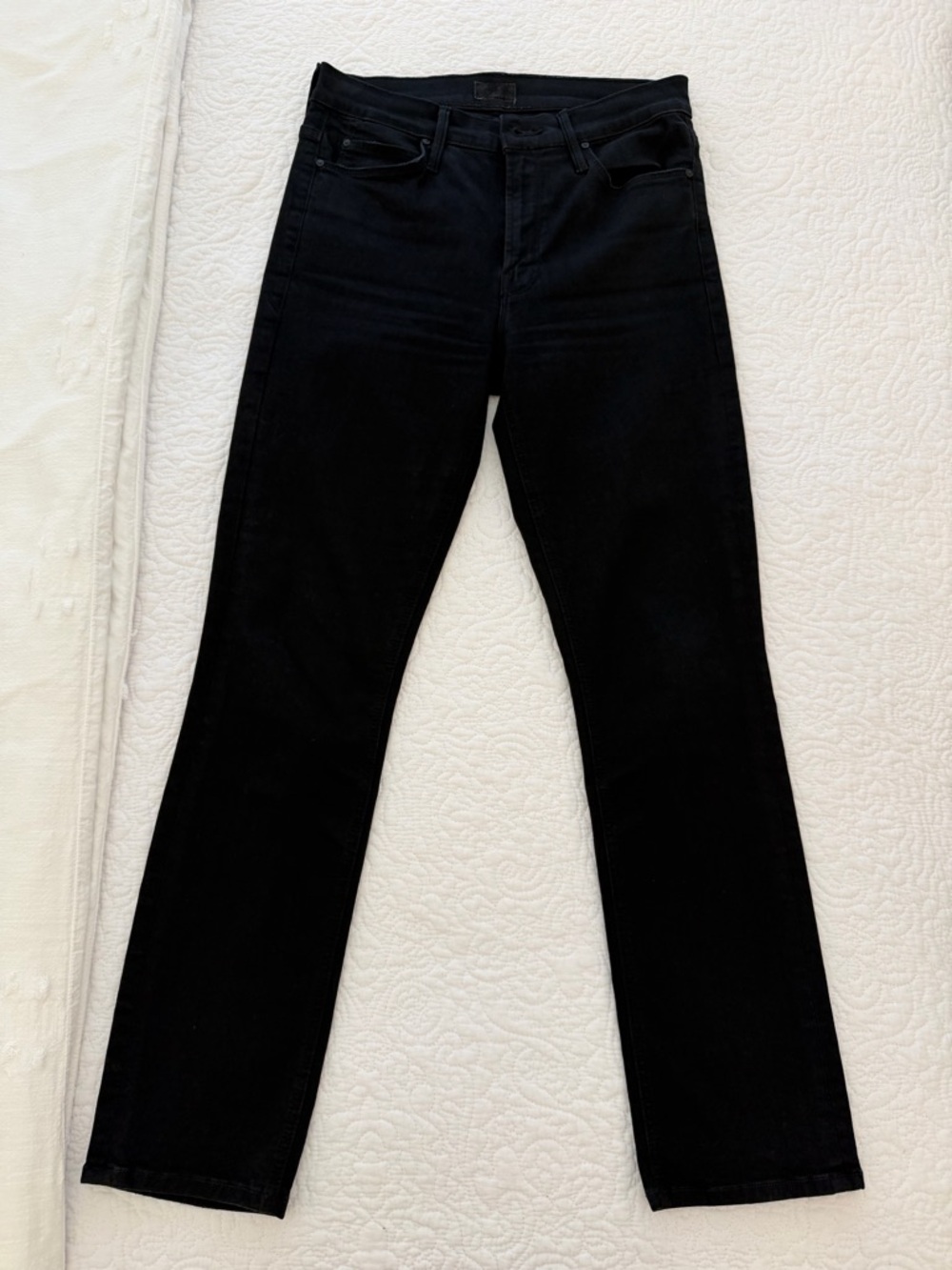 MOTHER Mid Rise Dazzler Ankle Black Jeans
